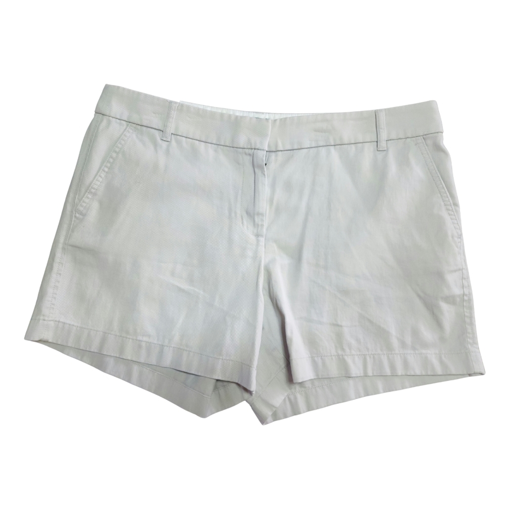 J.Crew Womens Chino Gray Khaki Shorts 100% Cotton Flat Front Size 14 NWT